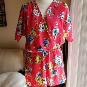 Soprano pink floral romper xs
